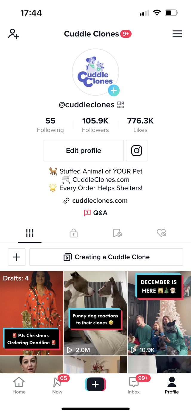 Cuddle Clones Instagram before